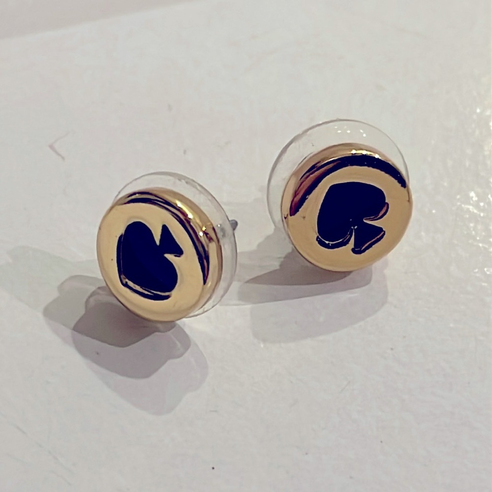 🐈‍⬛Kate Spade Gold and Black Stud Earrings